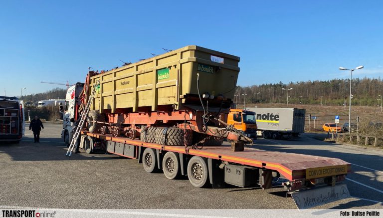 Vrachtwagen met te hoge lading van Duitse A6 gehaald [+foto’s]