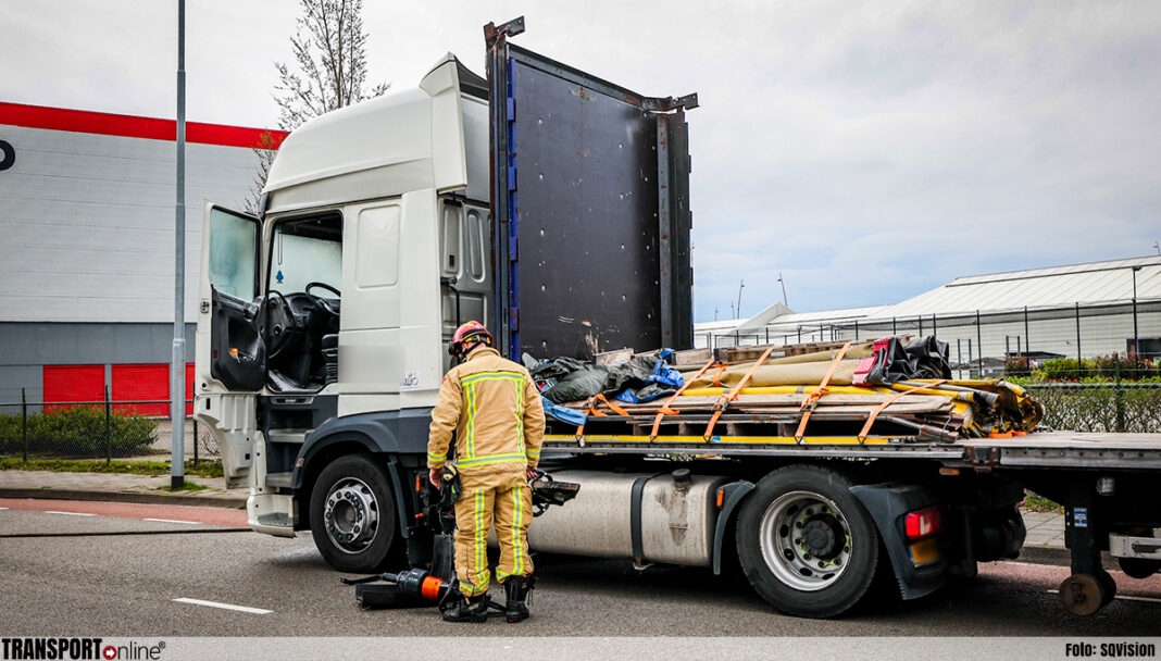 brand cabine vrachtwagen