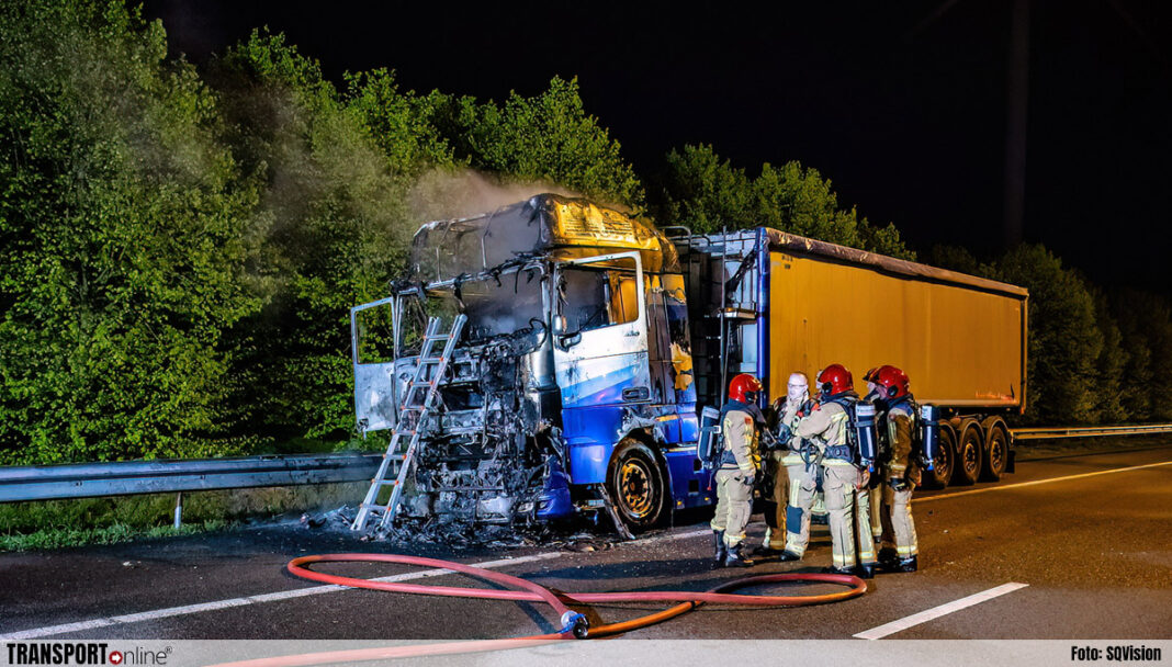 A58 brand vrachtwagen