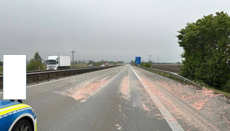 Duitse A61 bedekt met laag theeworst [+foto]