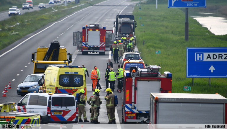 Aanrijding auto en tankwagen op A58 zorgt voor veel vertraging [+foto]