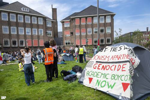 Pro-Palestijns tentprotest bij UvA