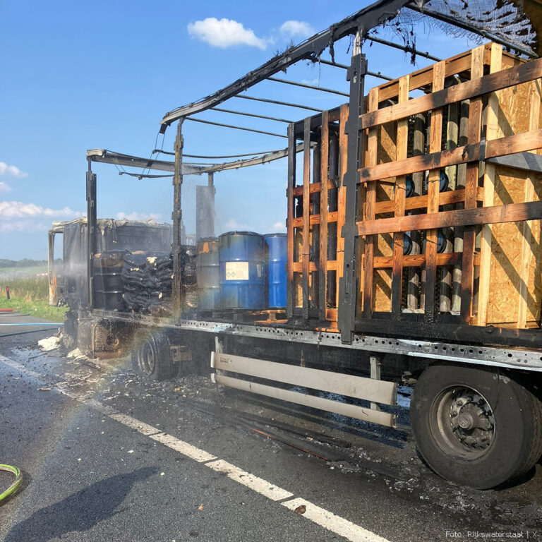 Vrachtwagen in brand op A27 [+foto&video]