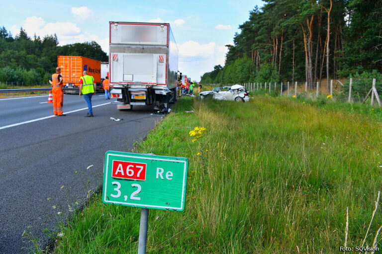 35-jarige man uit België overleden na aanrijding met vrachtwagen op A67