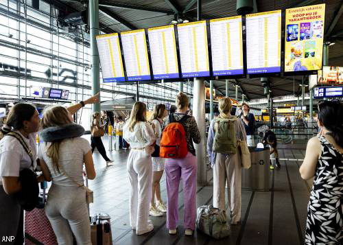 drukte op Schiphol door computerstoring