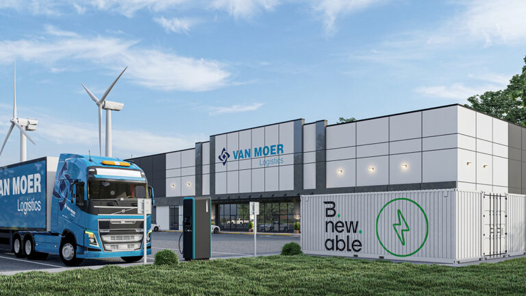 Van Moer Logistics bouwt samen met Bnewable slimme laadpleinen voor elektrisch vrachtverkeer