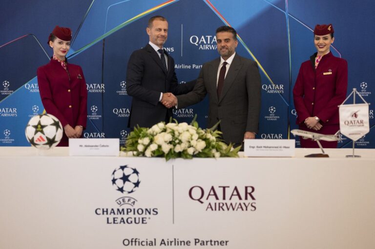 Qatar Airways wordt de officiële luchtvaartpartner van de UEFA Champions League