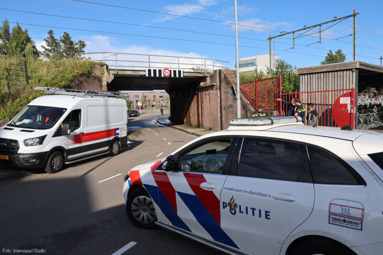 Treinverkeer Haarlem gestremd door te hoge vrachtwagen onder viaduct [+foto’s]