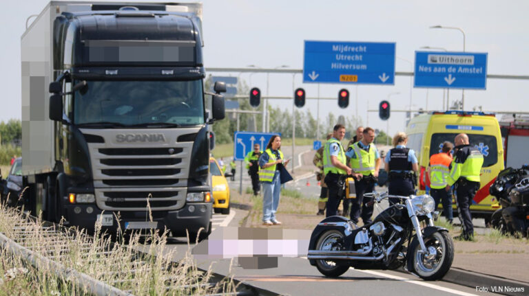 Motorrijder om het leven gekomen na aanrijding met vrachtwagen op N201