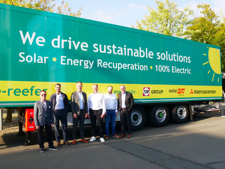 TIP Group ontwikkelt Powered Trailer met SolardEdge e-Mobility en Mitsubishi Heavy Industries