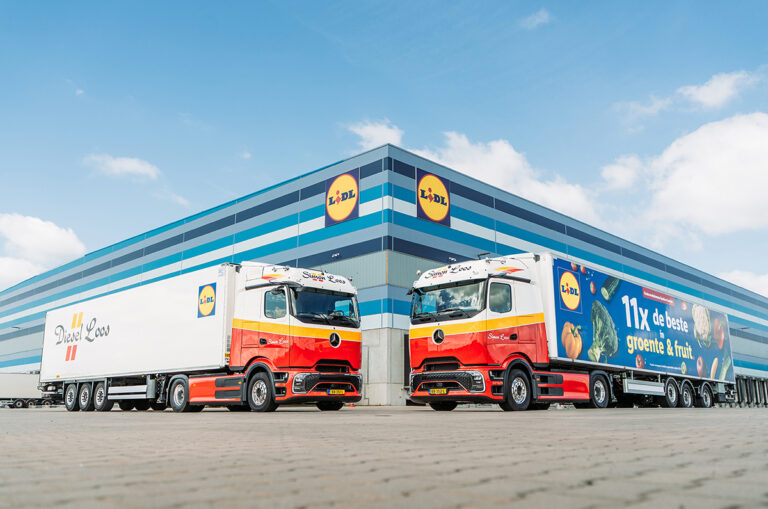 Simon Loos zet eerste twee Mercedes-Benz eActros 600 in bij Lidl