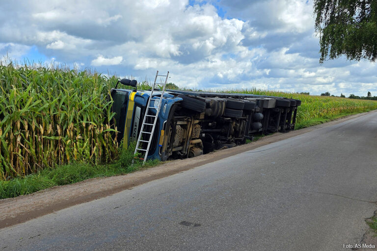 Vrachtwagen kantelt na uitwijkmanoeuvre in Ede [+foto’s]