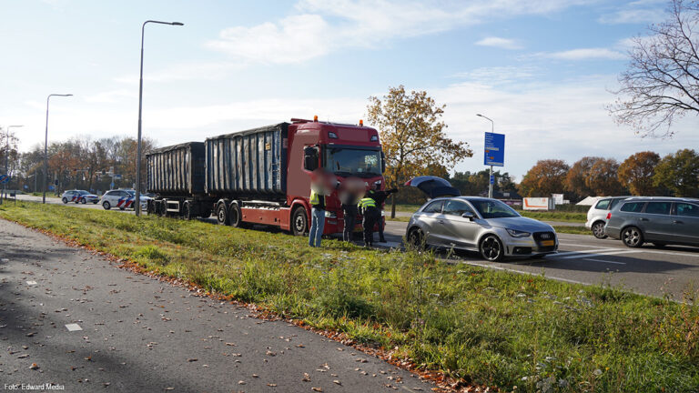 Vrachtwagen botst op auto op N277: chauffeur én automobilist onder invloed van drugs aangehouden