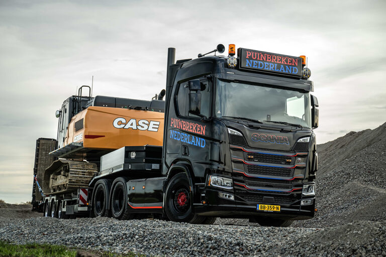 Nieuwe Scania 590 pk V8 zwaartransporttrekker versterkt slagkracht van Puinbreken Nederland