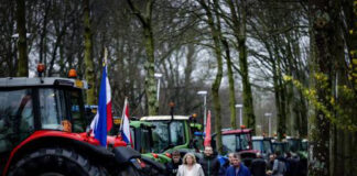 actievoerende boeren bij provinciehuis Utrecht