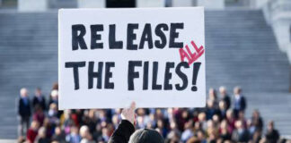 demonstrant eist vrijgavedossierstukken over Epstein
