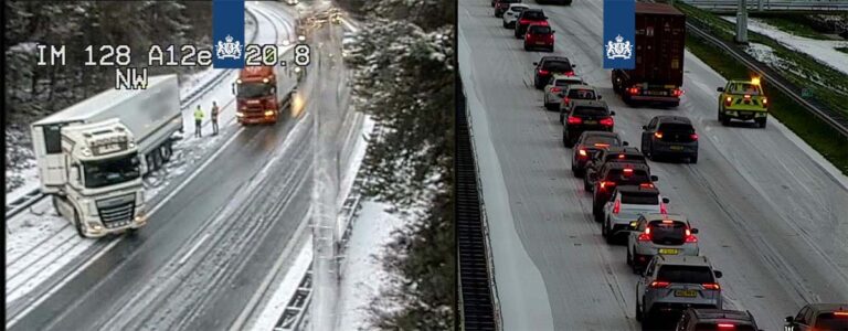 Gladheid zorgt voor problemen op meerdere snelwegen, vrachtwagen geschaard bij knooppunt Grijsoord