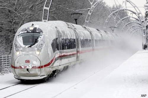 Ook internationale treinen gehinderd door sneeuwval