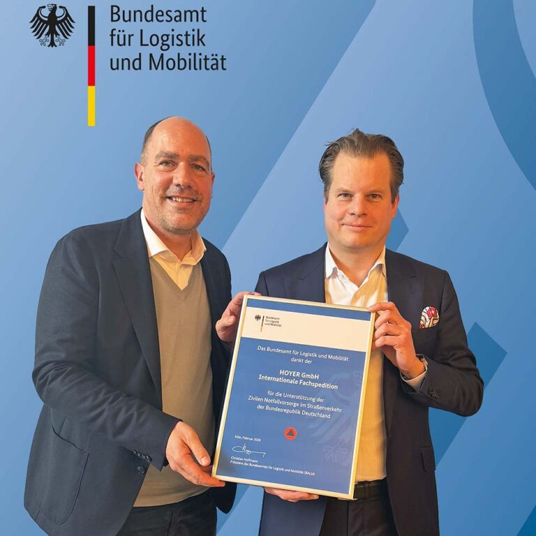 HOYER Group treedt toe tot Duitse Transportorganisatie voor crisislogistiek