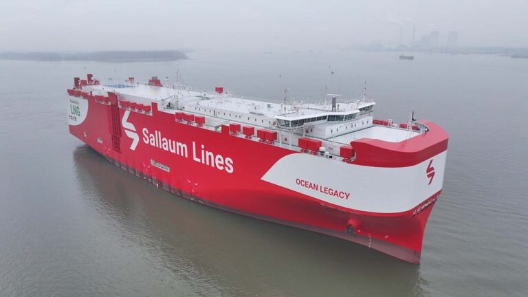 Sallaum Lines breidt duurzame vloot uit met nieuw LNG-autoschip MV Ocean Legacy