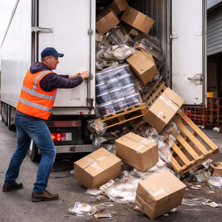 Lading valt door ondeugdelijke ladingzekering uit vrachtwagen: Turkse chauffeur in Duitsland stilgezet