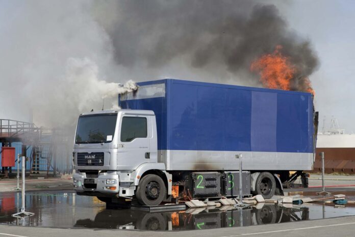 Brandexperimenten e-trucks