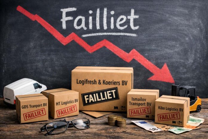 vijf transportbedrijven failliet verklaard