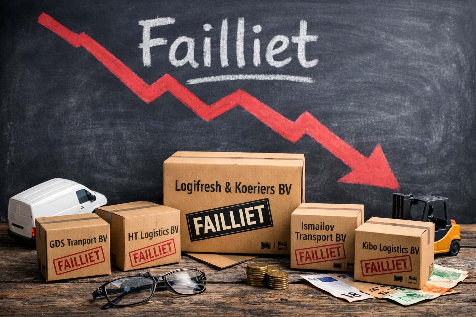 Meerdere kleine transportbedrijfjes deze week failliet verklaard