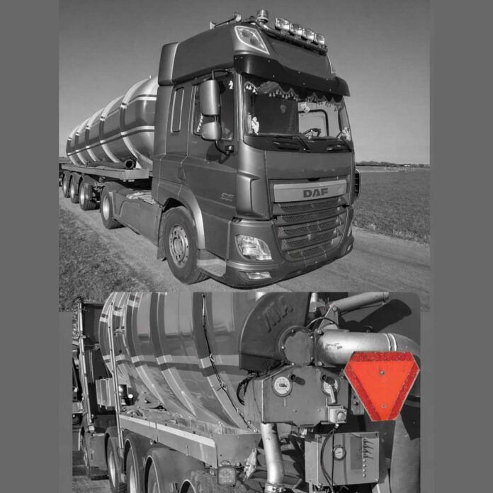 Vrachtwagen met vals kenteken