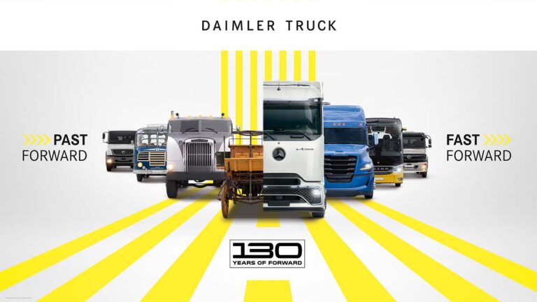 Daimler Truck viert 130 jaar vrachtwagengeschiedenis en richt blik op toekomst