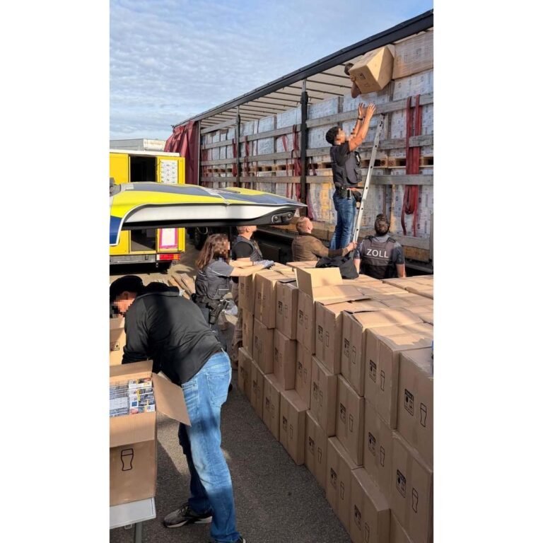 Duitse douane onderschept 1,5 miljoen illegale sigaretten tijdens lossen uit vrachtwagen