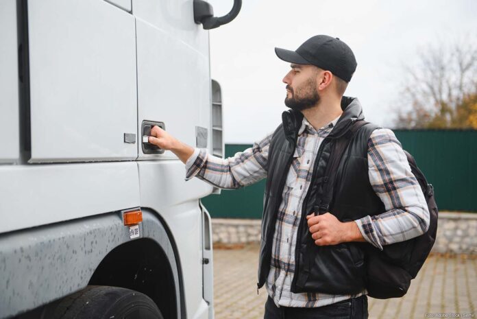 Vrachtwagen instappen