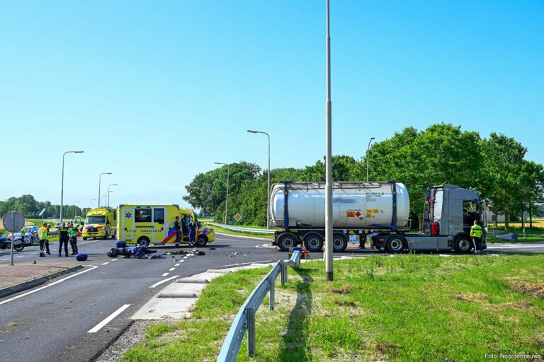 Motorrijder zwaargewond door aanrijding vrachtwagen bij Holwierde