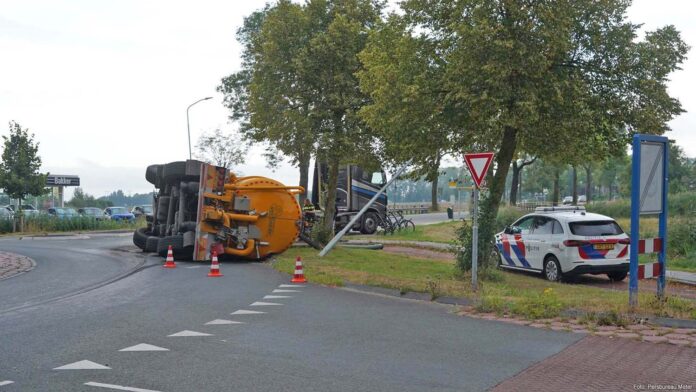 Ongeval N361, Winsum, rotonde