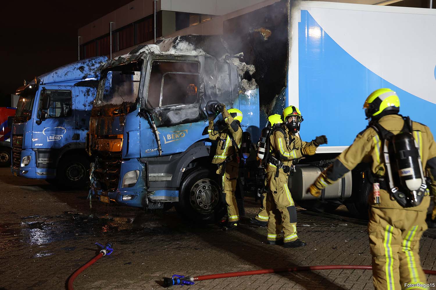 brand in vrachtwagen